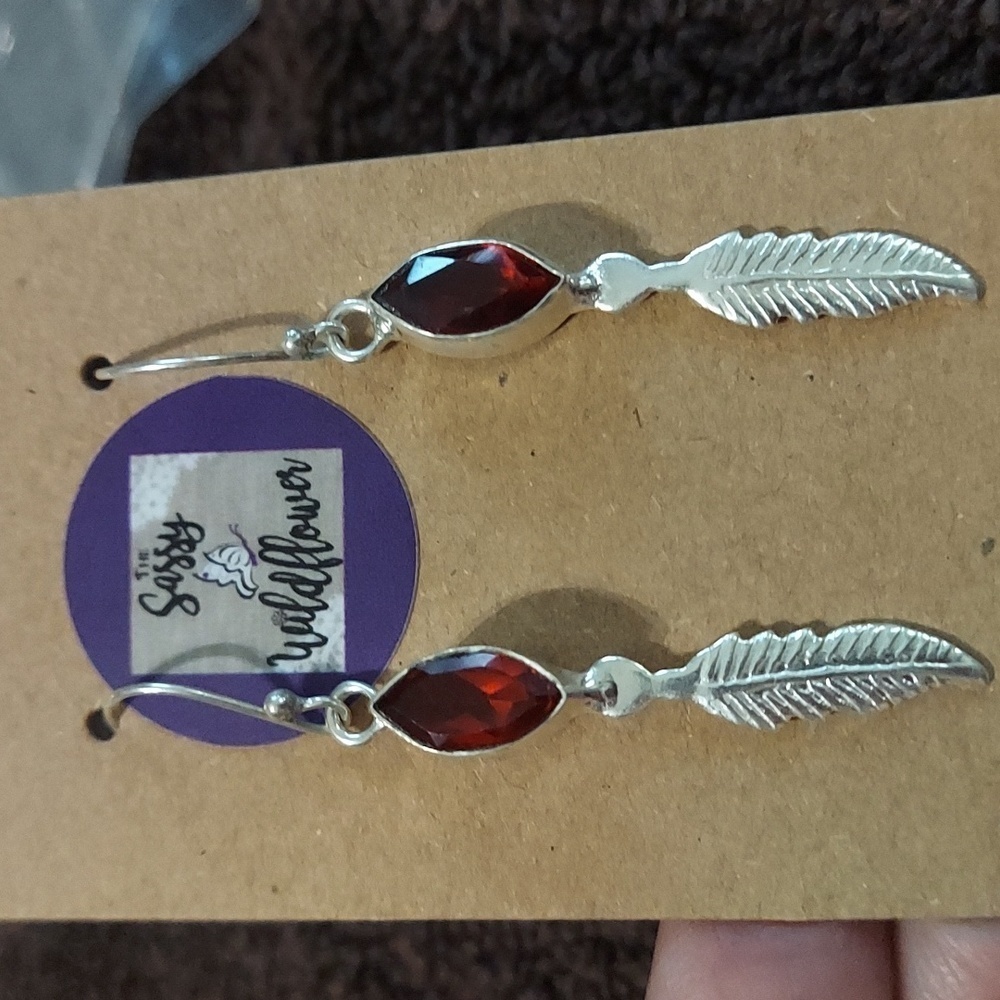 Sterling Silver Garnet Earrings
